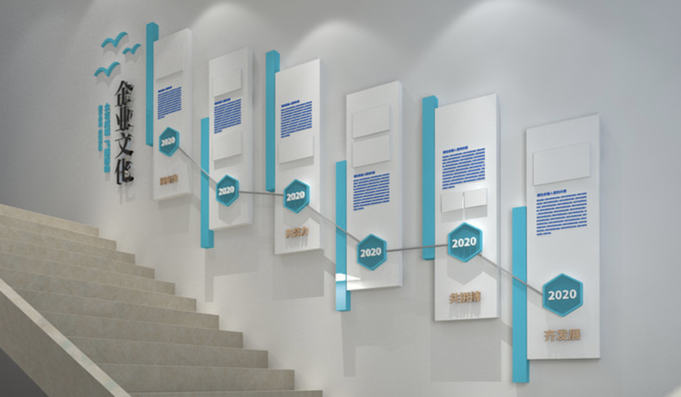 公司企業(yè)樓梯文化背景墻設(shè)計(jì)